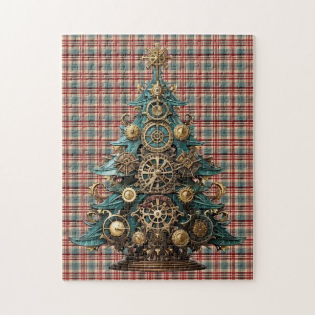 Rompecabezas del árbol de Navidad Steampunk (Vertical)