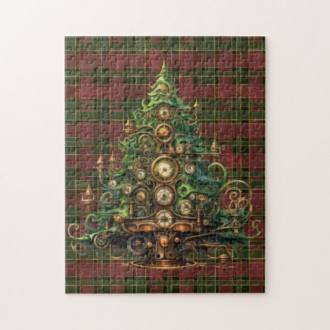 Rompecabezas del árbol de Navidad Steampunk (Vertical)