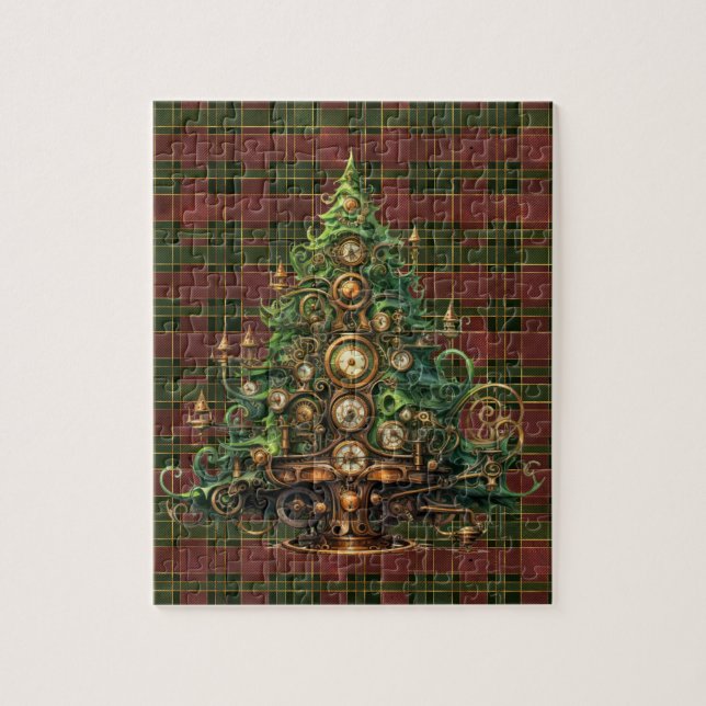 Rompecabezas del árbol de Navidad Steampunk (Vertical)