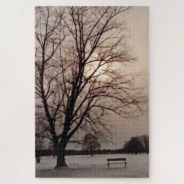 Rompecabezas del árbol del amor Delaware Park Buff (Vertical)