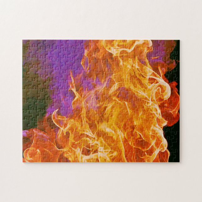 Rompecabezas del arte abstracto de fuego intenso (Horizontal)