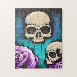 Rompecabezas del arte "Calaveras y Rosas"