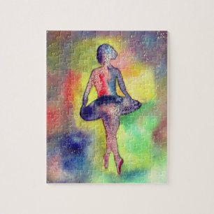 Rompecabezas del arte de Ballerina Watercolor
