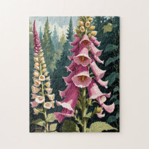 Rompecabezas del arte de las flores de Foxglove