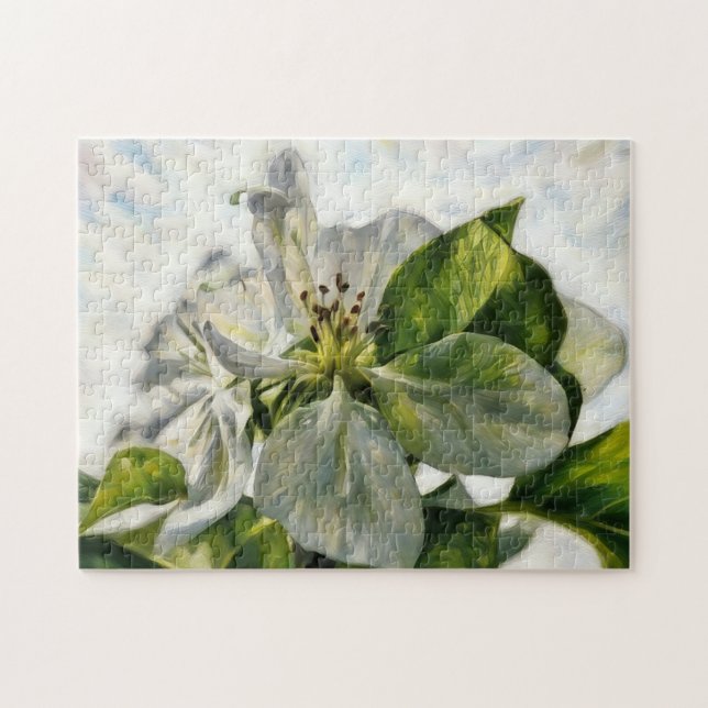 Rompecabezas del arte de las flores del árbol blan (Horizontal)