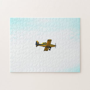 Rompecabezas del arte del avión de hélice amarillo