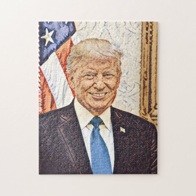 Rompecabezas del arte del presidente Donald Trump (Vertical)