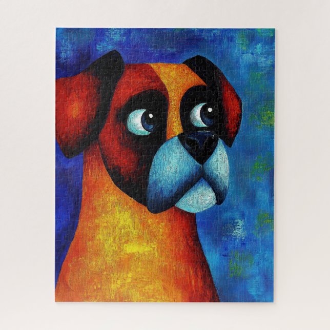 Rompecabezas del arte del retrato de perro (Vertical)