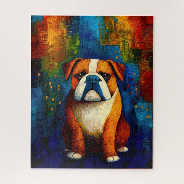 Rompecabezas del arte del retrato de perro (Vertical)
