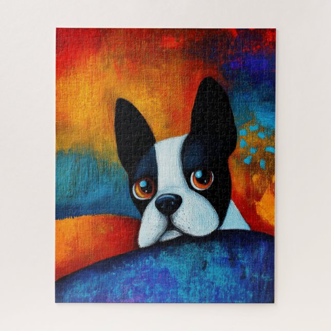Rompecabezas del arte del retrato de perro (Vertical)