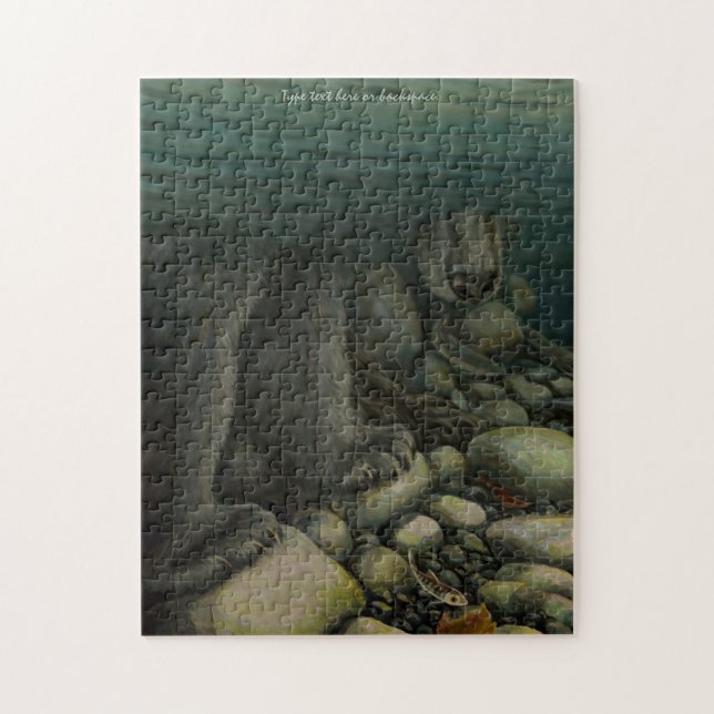 Rompecabezas del arte del salmón personalizado (Vertical)