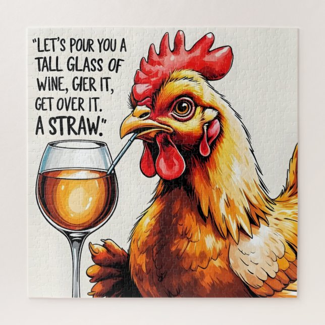 Rompecabezas del arte del vino de pollo (Vertical)