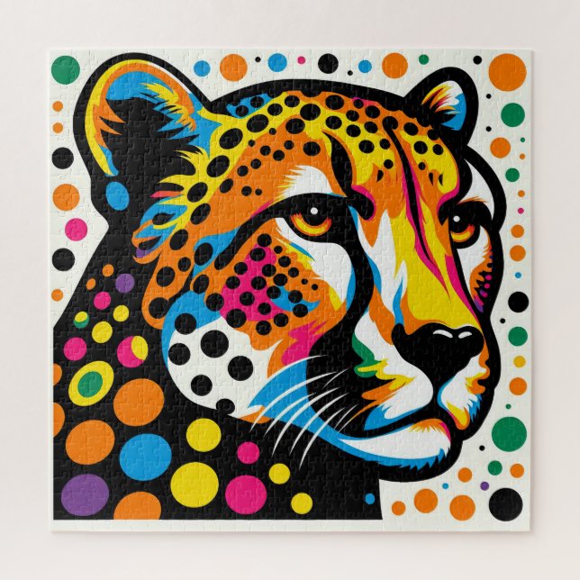 Rompecabezas del Arte Pop de Cheetah 600 Piece (Vertical)