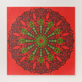 Rompecabezas del arte rojo 3D Mandala Jigsaw