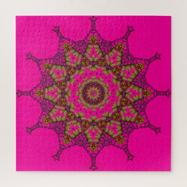 Rompecabezas del arte rosado 3D Mandala Jigsaw (Vertical)