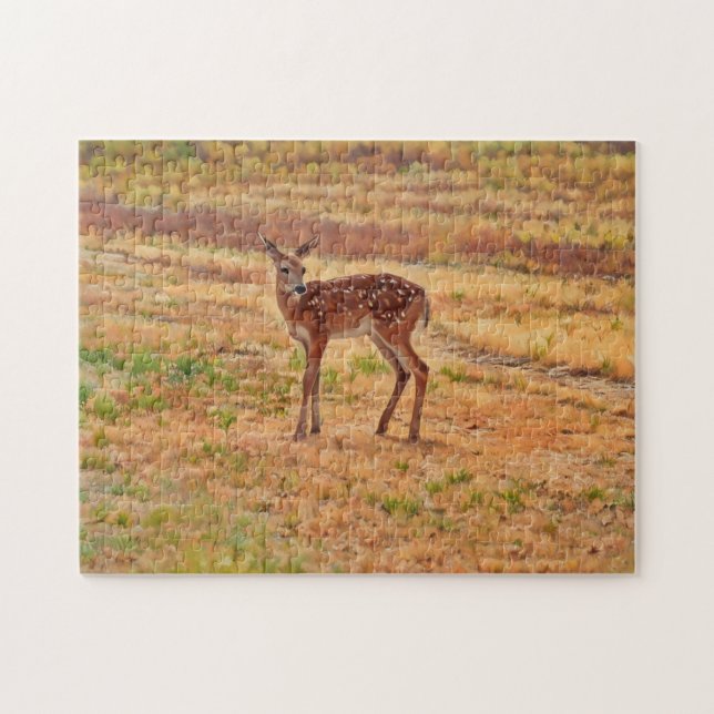 Rompecabezas del arte salvaje Baby Deer Fawn (Horizontal)