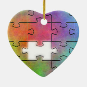 Rompecabezas del autismo - Ornamento del corazón