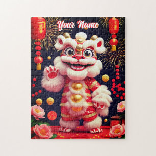 Rompecabezas del baile del león Barongsai lindo