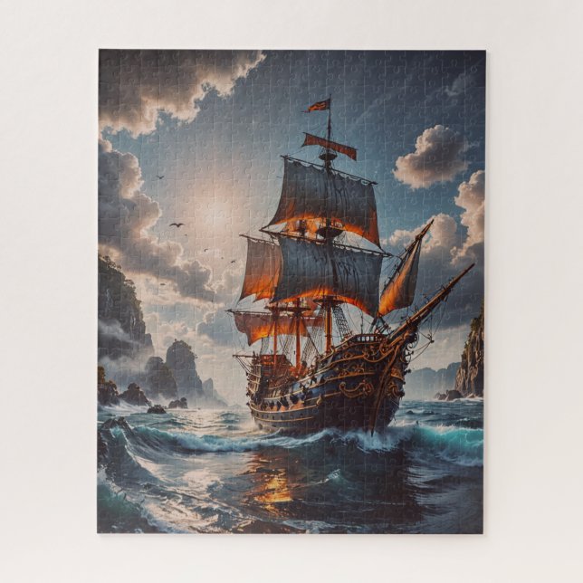 Rompecabezas del barco pirata (Vertical)