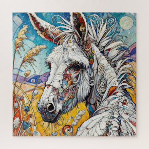 Rompecabezas del burro blanco 600 Piece