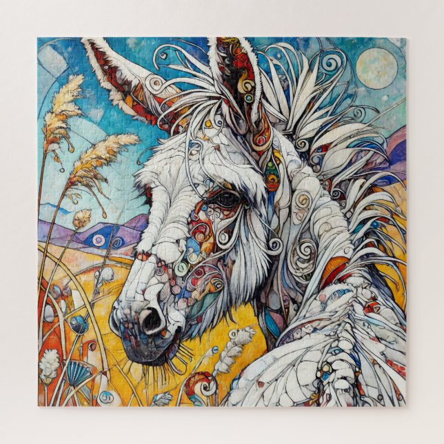 Rompecabezas del burro blanco 600 Piece (Vertical)