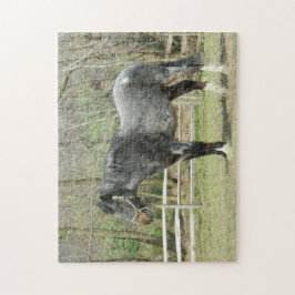 Rompecabezas del caballo de la granja gris