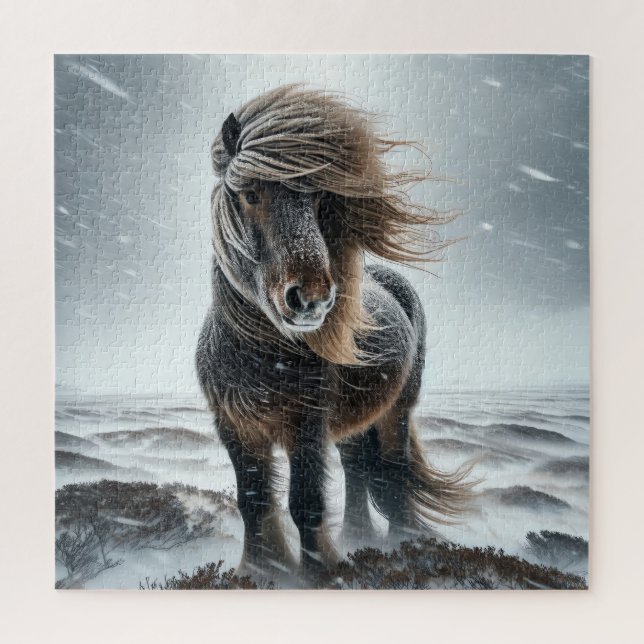 Rompecabezas del Caballo Islandés en su Elemento (Vertical)