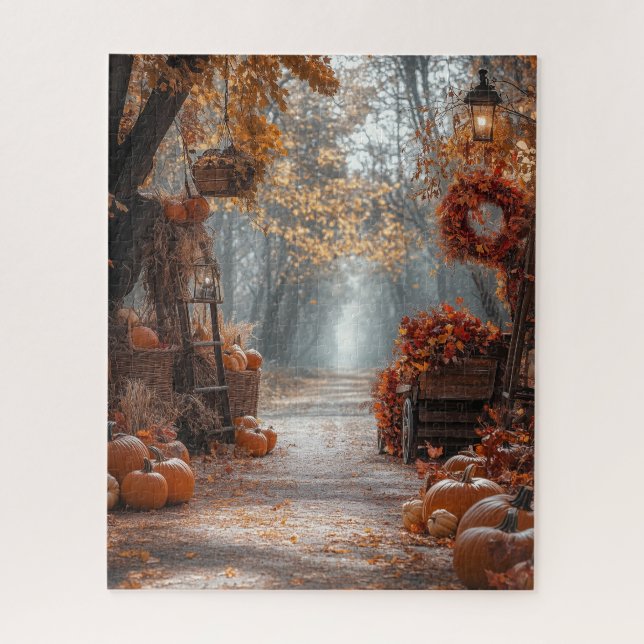 Rompecabezas del camino de otoño (Vertical)