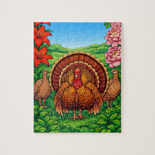 Rompecabezas del Campo de Flores del Gran Pavo
