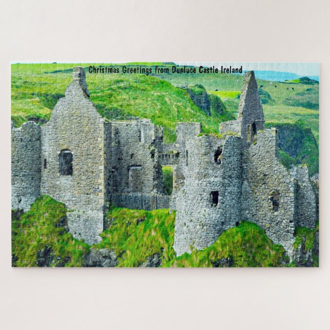 Rompecabezas del Castillo Dunluce Antrim Irlanda (Horizontal)