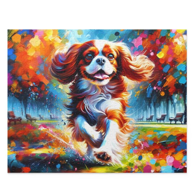 Rompecabezas del Cavalier King Charles Spaniel: Bl (Cavalier King Charles Spaniel Puzzle: Blenheim Comfort Spaniel Acrylic Style Jigsaw)
