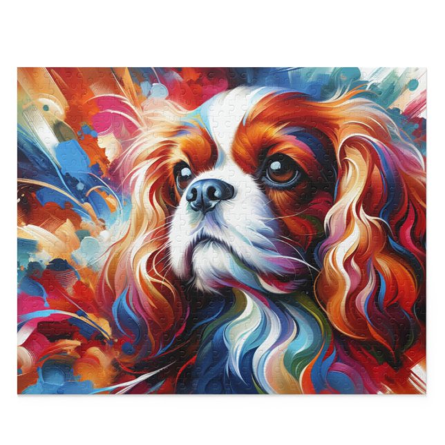 Rompecabezas del Cavalier King Charles Spaniel: Ca (Cavalier King Charles Spaniel Puzzle: Blenheim Comfort Spaniel Acrylic Art Style Jigsaw)