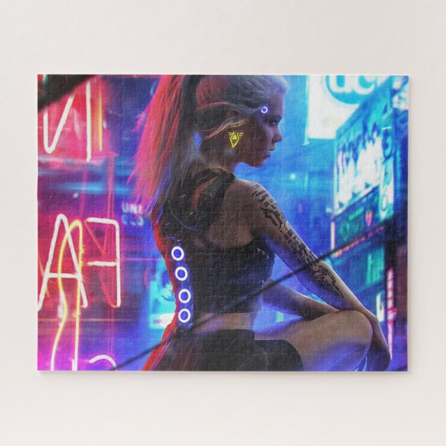rompecabezas del chica ciberpunk (Horizontal)