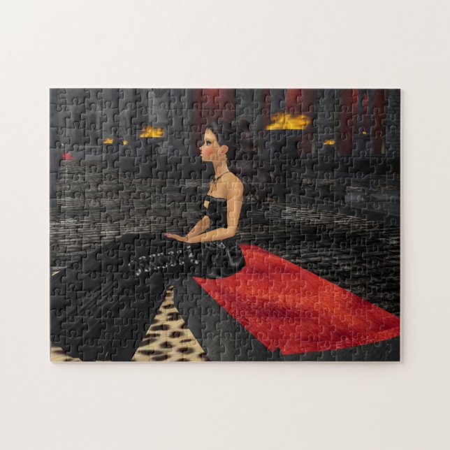 Rompecabezas del Chica de Gótico Emo (Horizontal)