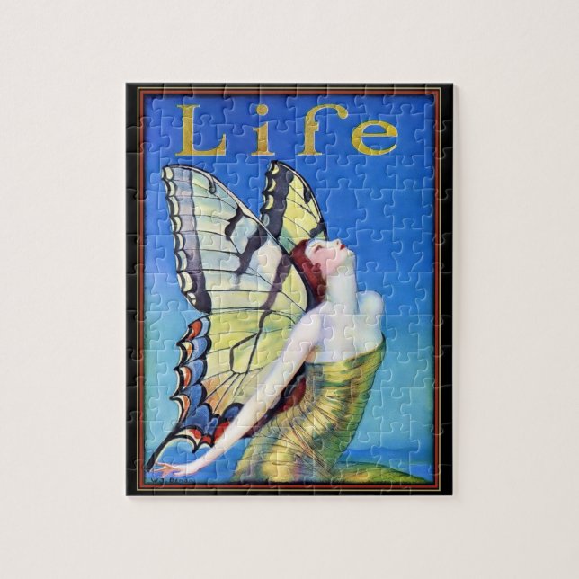 Rompecabezas del Chica de mariposa en el arte de l (Vertical)