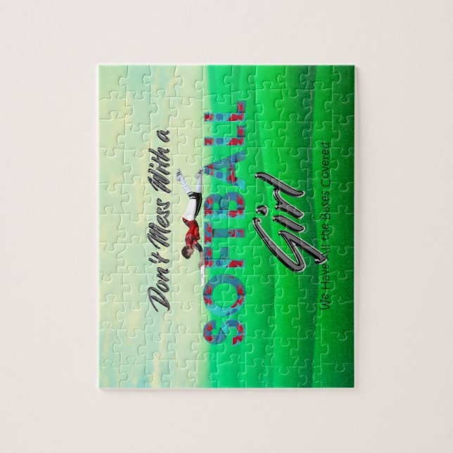 Rompecabezas del Chica de Softbol de gama alta (Vertical)