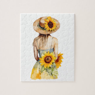 Rompecabezas del Chica del girasol