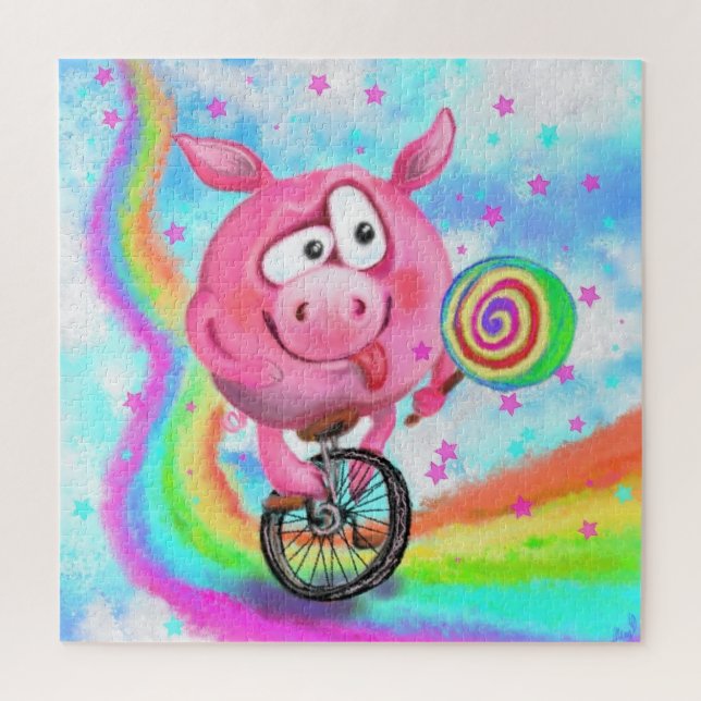 Rompecabezas del ciclismo jigsaw feliz circo Acrob (Vertical)
