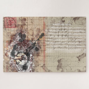 rompecabezas del collage de banjo