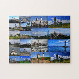 Rompecabezas del collage del faro de Nueva