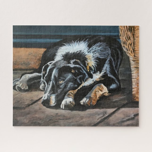 Rompecabezas del collie de borde dormido (Horizontal)