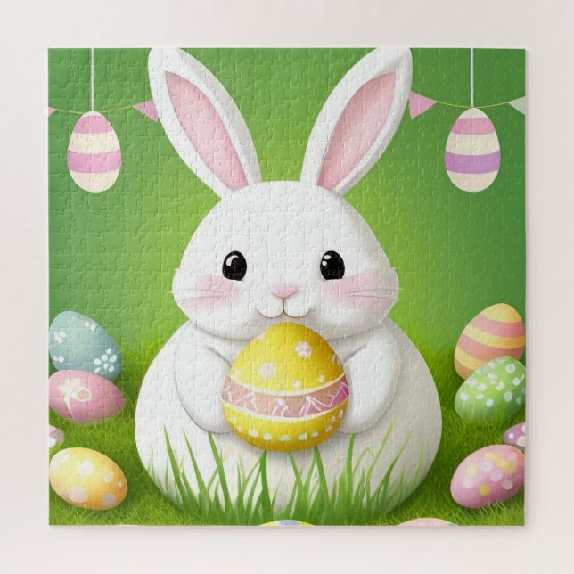 Rompecabezas del conejo de Pascua para niños y div (Vertical)
