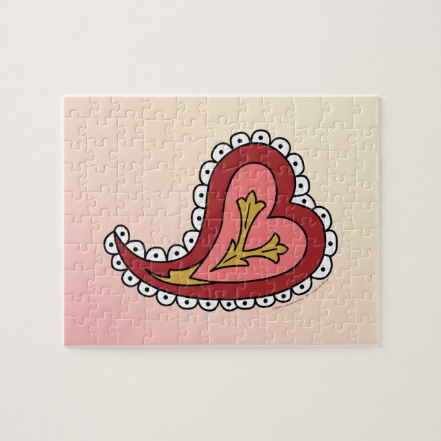 Rompecabezas del corazón de Paisley (Horizontal)