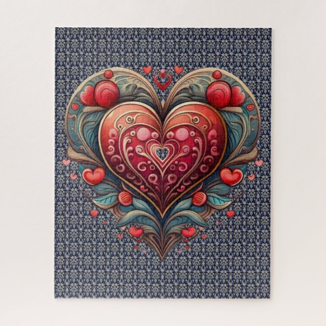 Rompecabezas del Corazón Ornamental (Vertical)