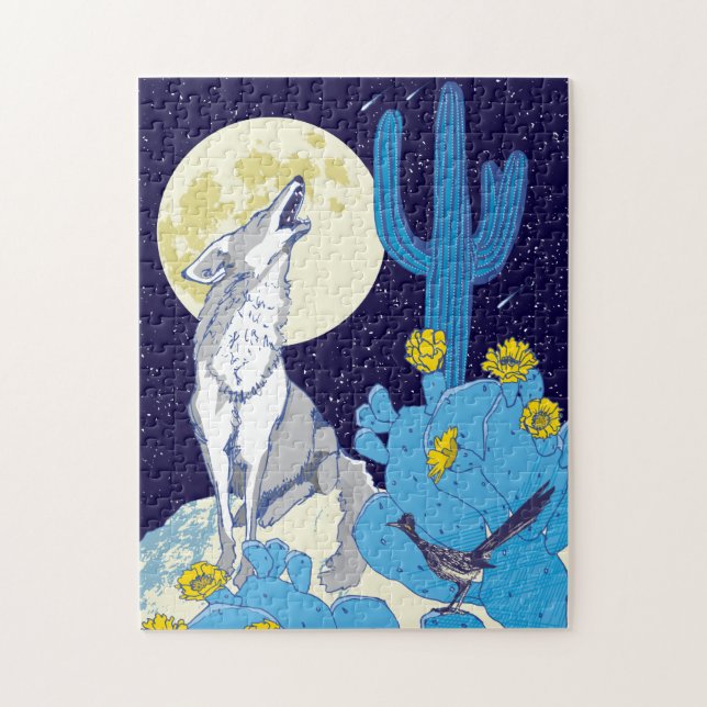 Rompecabezas del Coyote de 11x14 para los ciegos c (Vertical)