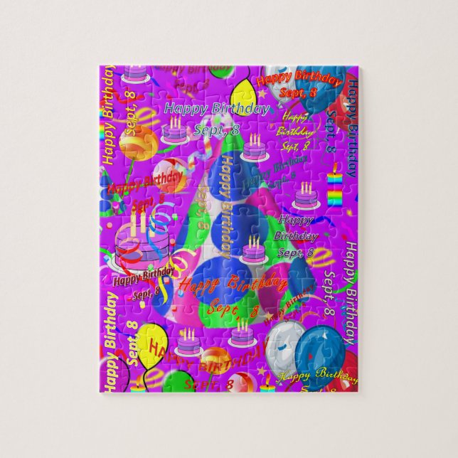 Rompecabezas del cumpleaños del 8 de septiembre (Vertical)