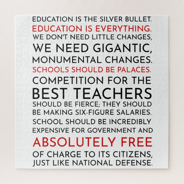 Rompecabezas del discurso educativo de Sam Seaborn (Vertical)