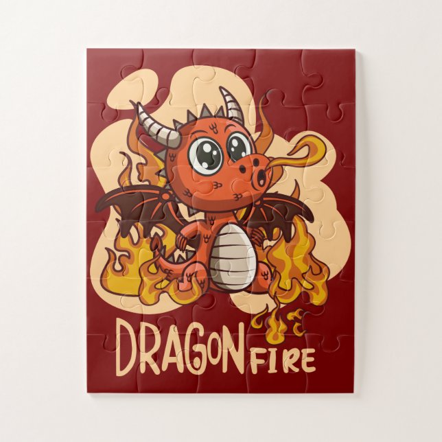 Rompecabezas del dragón de fuego infantil (Vertical)