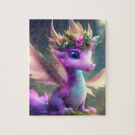 Rompecabezas del dragón de hadas púrpuras