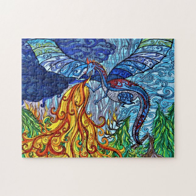 Rompecabezas del dragón de vidrio templado (Horizontal)